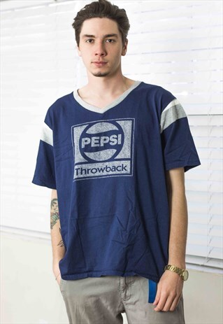 VINTAGE PEPSI T-SHIRT LOGO 90S L 8.4