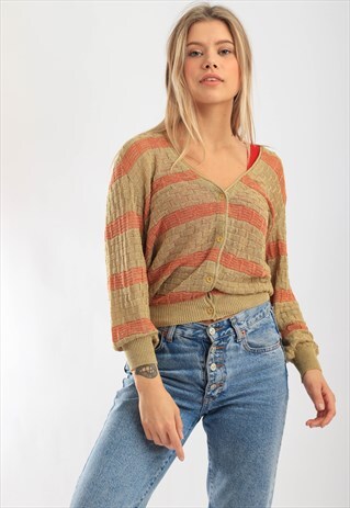 VINTAGE CHRISTIAN DIOR PRETAPORTER GOLD KNITWEAR JUMPER