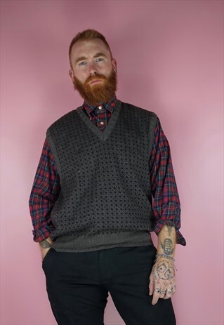 VINTAGE 1990S BROWN SLIPOVER KNIT
