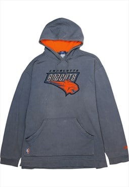 Vintage 90's Reebok Hoodie Charlotte Bobcats Pullover Blue