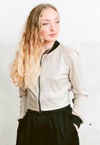 VINTAGE 80S GOLD BOMBER JACKET
