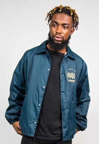 90'S VINTAGE DARK BLUE USA COACH JACKET