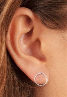 Circle Stud earrings sterling silver