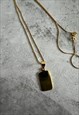 GOLD PLATED STERLING SILVER MINI ENGRAVABLE TAG NECKLACE FOR