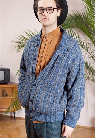 VINTAGE VERY WARM, STYLISH, LINED KNIT JACKET