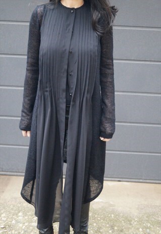 LOOSE ASYMMETRICAL CARDIGAN CHIFFON LOOSE SHIRT F1538