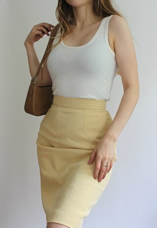VINTAGE 80S PASTEL YELLOW SKIRT