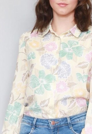 VINTAGE 1980'S DEVON FLORAL PRINT SHIRT
