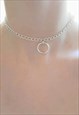 circle choker - silver ring choker