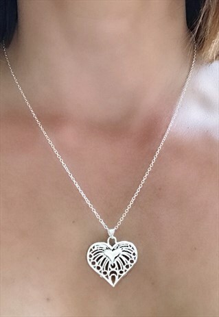 SILVER HEART NECKLACE