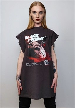Friday 13th sleeveless t-shirt horror movie tank top mask