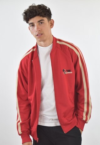 VINTAGE 90S RED GUESS TRACKSUIT TOP JACKET