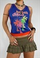 VINTAGE Y2K TOP BRAZIL VEST NET MESH SUMMER RAVE CLUB 90S