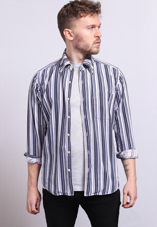 VINTAGE CORDUROY CORD STRIPED SHIRT