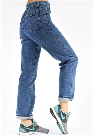 MOM JEANS TAPERED HIGH WAISTED DENIM
