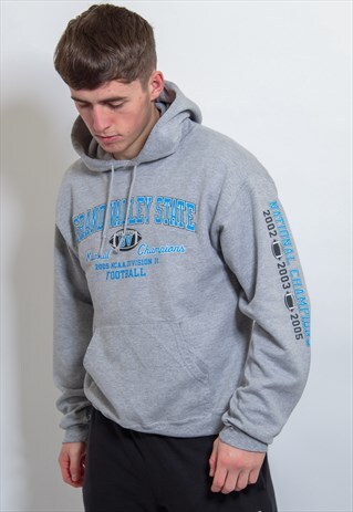 VINTAGE GRAND VALLEY STATE HOODIE IN GREY LARGE