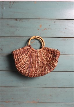 VIntage Y2K Wicker Knit Hand Bag Brown