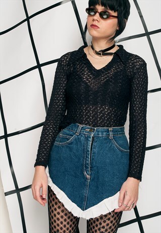 90S VINTAGE LACE CROP TOP