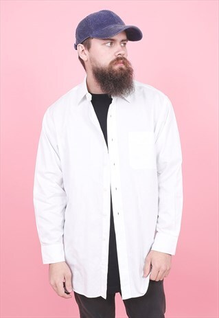 VINTAGE WHITE POLO RALPH LAUREN SHIRT /R12087