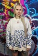 BUNNY SWEATER RABBIT TOP CABLE KNIT ANIMAL JUMPER CREAM