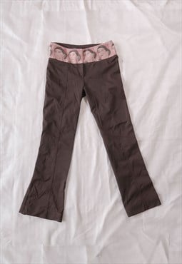 vintage y2k Coolest Flared Trousers with Faces Print