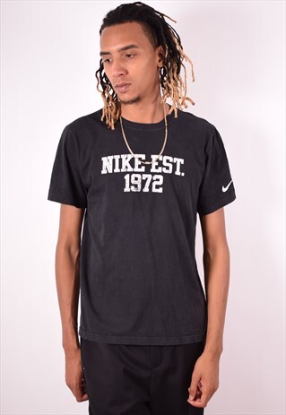 NIKE MENS VINTAGE T-SHIRT TOP LARGE BLACK 90S