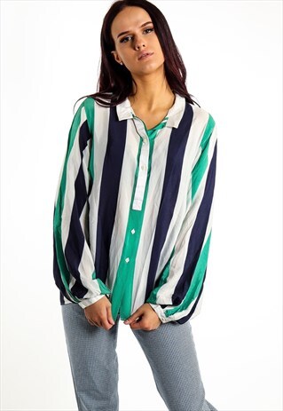 VINTAGE STRIPED BLOUSE ACBL63