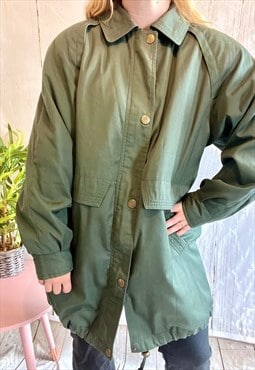 Vintage Khaki Green Oversized 80's Fisherman Jacket