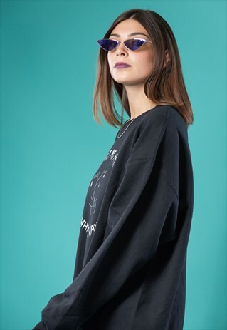 JUMPER IN BLACK WITH KISSING FACES MOTIF