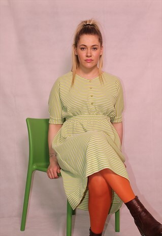CANDY STRIPS GREEN DRESS