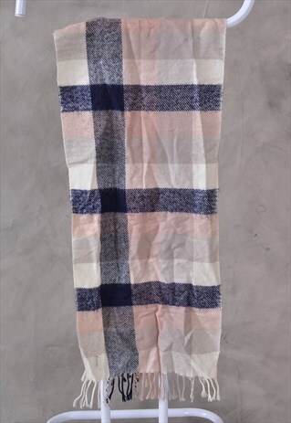 VINTAGE CHECK WOOL SCARF IN PINK