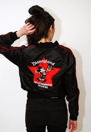 VINTAGE DISNEYLAND JACKET (S) SATIN 80S DISNEY MICKEY MOUSE