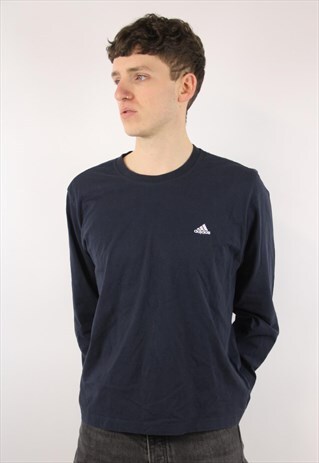 VINTAGE ADIDAS NAVY LONG SLEEVE T-SHIRT