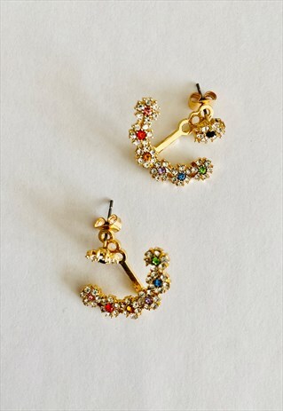 COLOUR DIAMOND DROPLET EARRINGS
