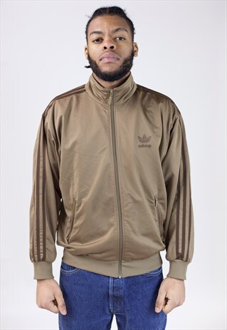 VINTAGE ADIDAS BROWN ZIP UP 90'S JACKET