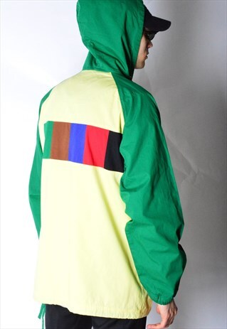 VINTAGE 90S YELLOW GREEN LIGHTWEIGHT JACKET WITH HOOD