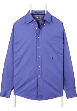 Tommy Hilfiger 90's Plain Long Sleeve Button Up Shirt XLarge