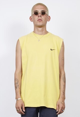 VINTAGE 90'S NIKE SWOOSH YELLOW VEST