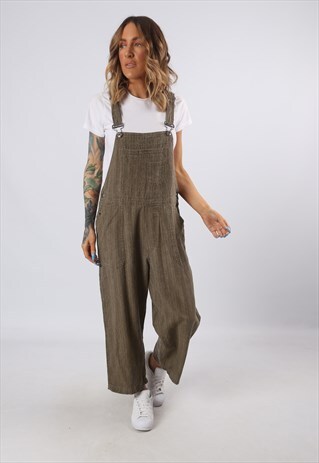 STRIPED PATTERNED 3/4 LENGTH DUNGAREES COLUMBIA UK 12 (55U)