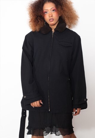 VINTAGE 90S POLO RALPH LAUREN COAT W/ WOOL COLLAR ID:5259