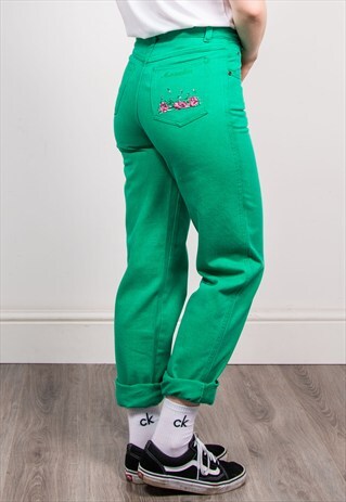 VINTAGE 90'S GREEN HIGH WAIST MOM JEANS