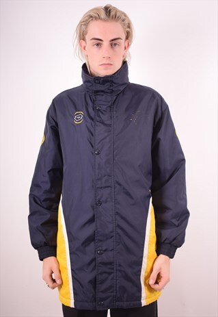 LOTTO MENS VINTAGE JACKET MEDIUM NAVY BLUE 90S