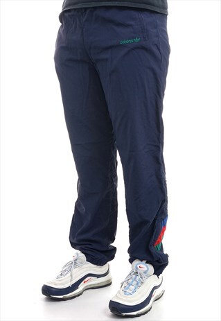 VINTAGE ADIDAS NAVY TRACKSUIT BOTTOMS MENS