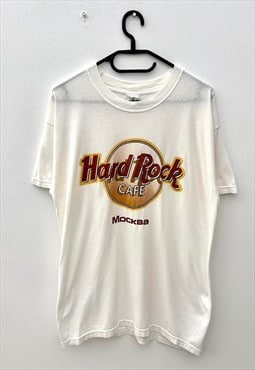 Vintage 90s Hard Rock Cafe Moscow white T-shirt medium 