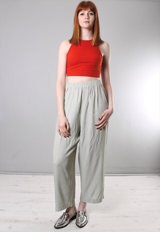 VINTAGE 80S HOUNDSTOOTH PATTERNED HIGH WAISTED TROUSERS