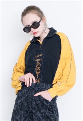 VINTAGE YELLOW BLACK RETRO JUMPER