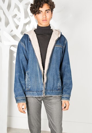 VINTAGE 80'S LEE SHEEPSKIN HOODIE 0125 / 5412 / 401