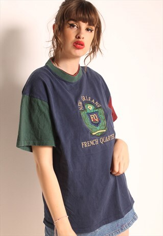 VINTAGE NEW ORLEANS FRENCH QUARTER TOURIST T-SHIRT MULTI