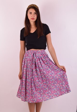 VINTAGE FESTIVAL SKIRT PRINT WITH FLOWERS (491)