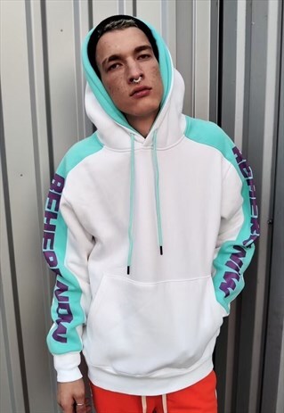 FLUORESCENT OVERSIZE HOODIE PREMIUM QUALITY RAVE PULLOVER